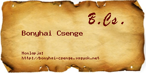 Bonyhai Csenge névjegykártya
